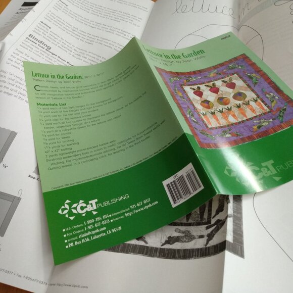 Vegetable Garden Bunny Quilt Sewing Pattern 38.5" Square Wallhanging Vintage - Picture 6 of 7